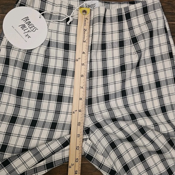 Princess Polly‎ Euros Plaid Checkered Pants Womens Size 4 Straight Leg - Picture 3 of 8